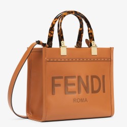 Fendi Sunshine Small Tote Bag In Brown Calfskin TDBS25900