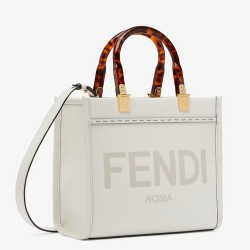 Fendi Sunshine Small Tote Bag In White Calfskin TDBS25902