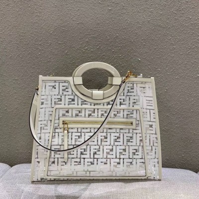 Fendi White Large PU Runaway Shopper Bag TDBS25861