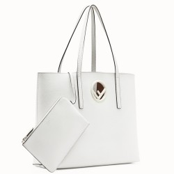 Fendi White Leather Logo Shopper Bag TDBS25880