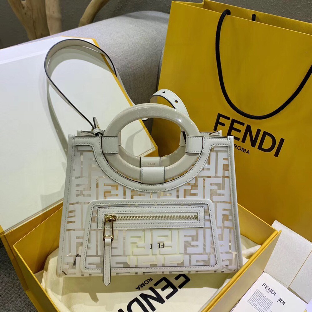 Fendi White Small PU Runaway Shopper Bag TDBS25862