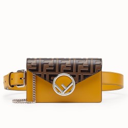 Fendi Yellow Kan I F Belt Bag With FF Motif TDBS25658