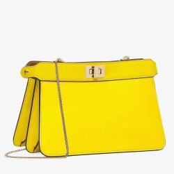 Fendi Yellow Peekaboo ISeeU Pochette Bag TDBS25747