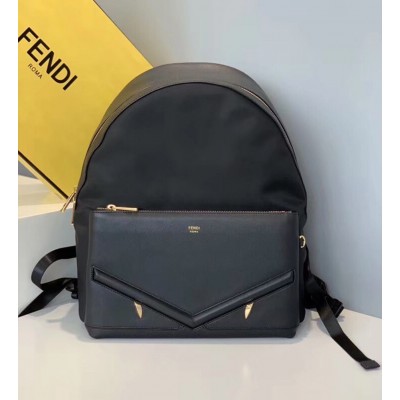 Fendi Bag Bugs Eyes Nylon And Leather Backpack