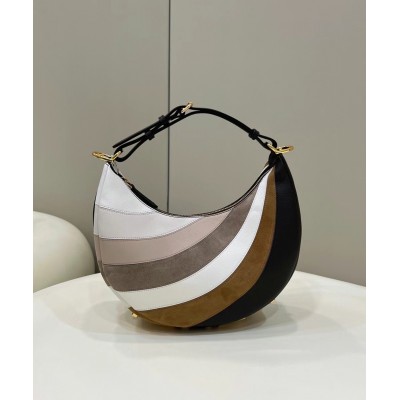 Fendi Fendigraphy Small Hobo Bag In Inlaying Leather