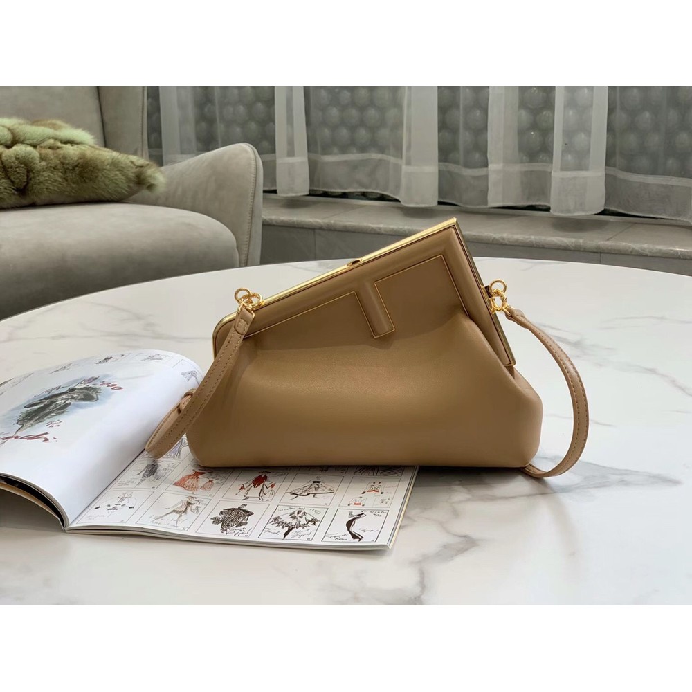 Fendi First Small Bag In Beige Nappa Leather