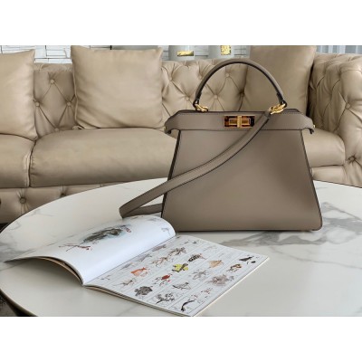 Fendi Peekaboo ISeeU Medium Bag In Grey Calfskin