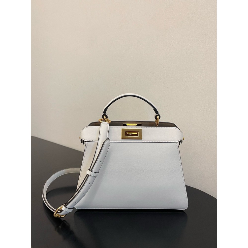 Fendi Peekaboo ISeeU Medium Bag In White Calfskin