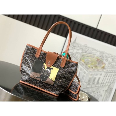 Goyard Anjou Mini Bag French Bulldog Black & Tan