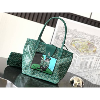 Goyard Anjou Mini Bag French Bulldog Green