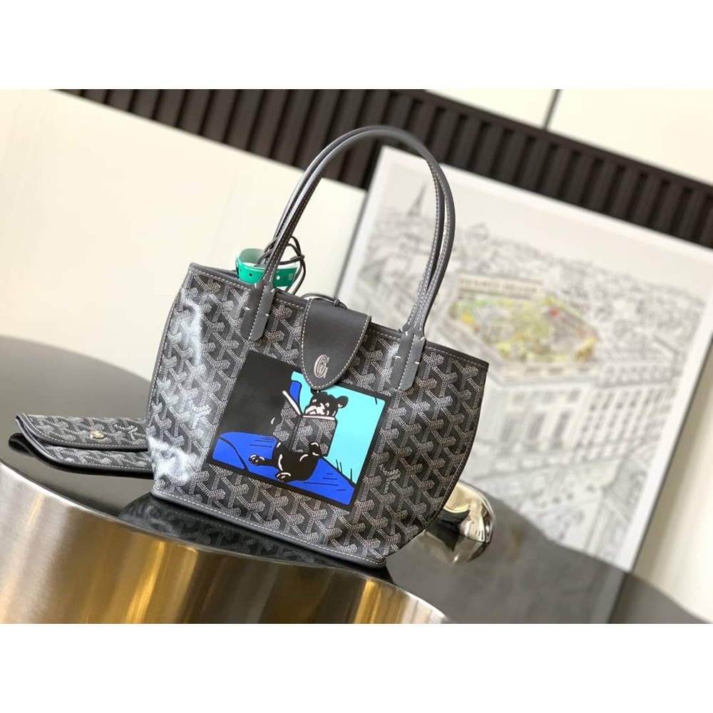 Goyard Anjou Mini Bag French Bulldog Grey