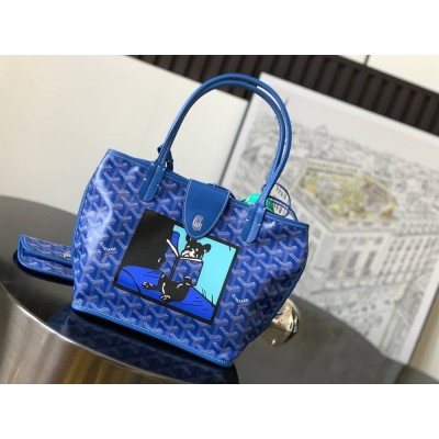 Goyard Anjou Mini Bag French Bulldog Sky Blue