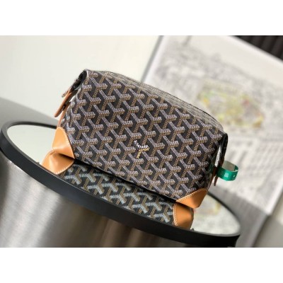 Goyard Bowling 25 Toiletry Bag Black & Tan