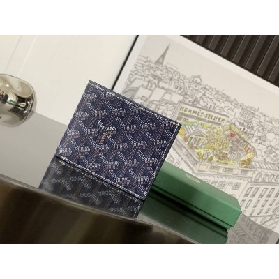 Goyard Card Wallet Navy Blue