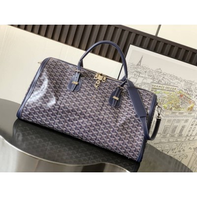 Goyard Croisiere 50 Duffle Bag Navy Blue