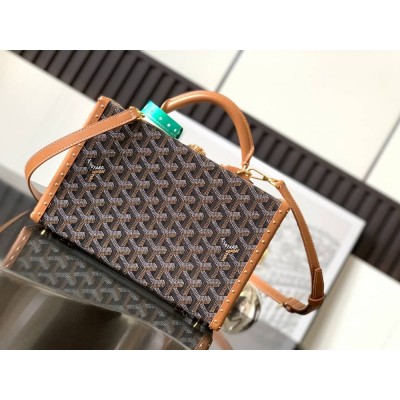 Goyard Grand Hotel Trunk Bag Black & Tan