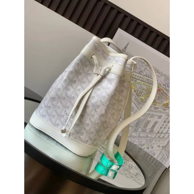 Goyard Petit Flot Bucket Bag White