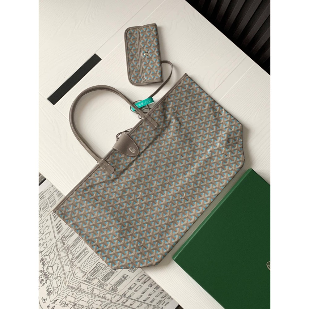 Goyard Saint Louis Goyardine Claire Voie GM Bag Turquoise