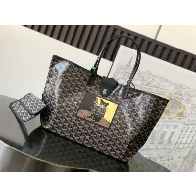 Goyard Saint Louis PM Bag French Bulldog Black