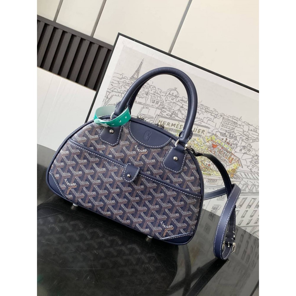 Goyard Vintage Bowling Bag Navy Blue