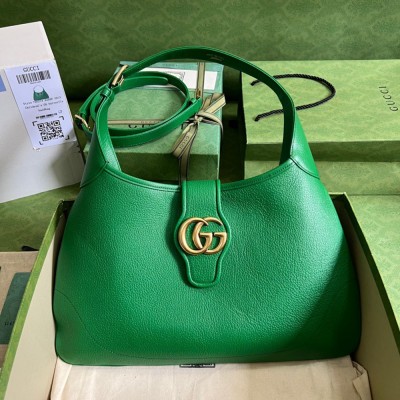 Gucci Aphrodite Medium Shoulder Bag in Green Leather