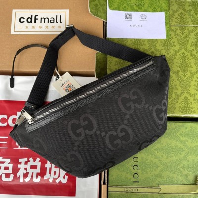 Gucci Belt Bag In Black Jumbo GG Canvas