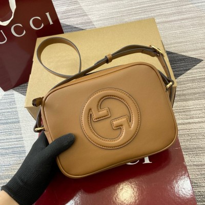 Gucci Blondie Mini Camera Bag in Brown Calf Leather