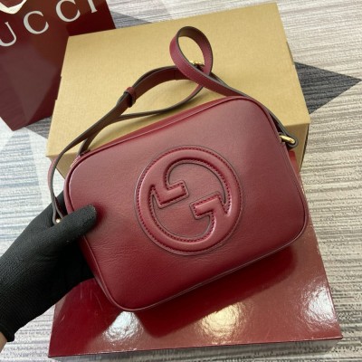 Gucci Blondie Mini Camera Bag in Red Calf Leather