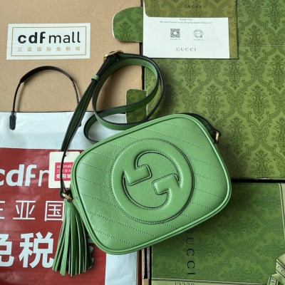 Gucci Blondie Small Camera Bag in Green Calf Leather