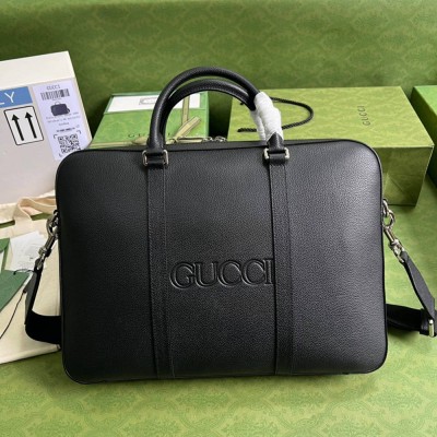 Gucci Business Bag in Black Leather with Gucci Logo