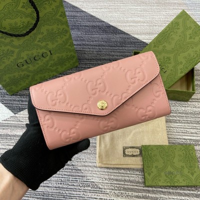 Gucci Continental Wallet in Rose Beige GG Leather