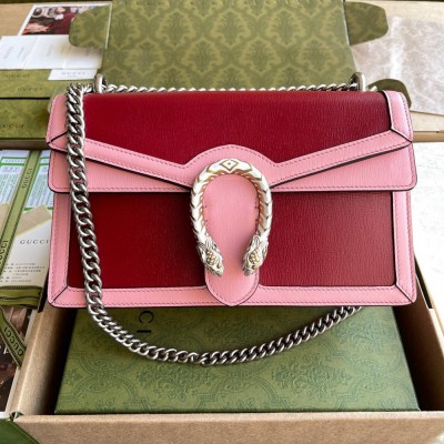 Gucci Dionysus Bicolor Small Shoulder Bag in Red Leather