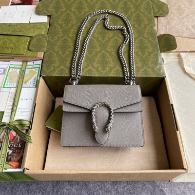 Gucci Dionysus Mini Shoulder Bag in Grey Leather