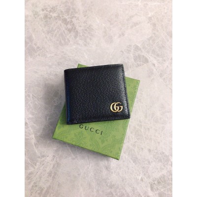 Gucci GG Marmont Bi-fold Wallet In Black Leather