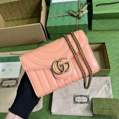 Gucci GG Marmont Mini Chain Bag in Round Matelasse Leather