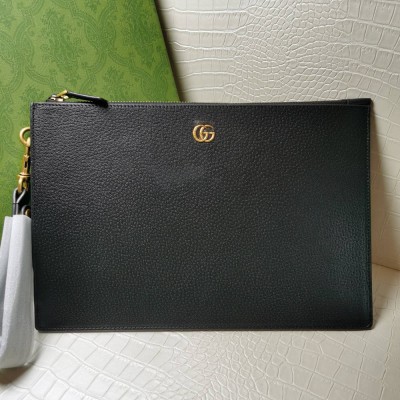 Gucci GG Marmont Portfolio Pouch in Black Leather