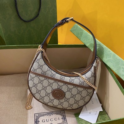 Gucci Half Moon Mini Bag in GG Supreme with Interlocking G