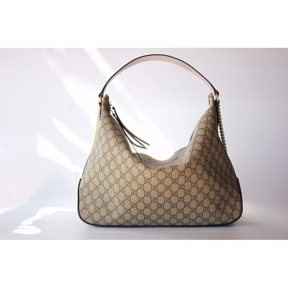 Gucci Hobo Bag In Beige GG Supreme Canvas