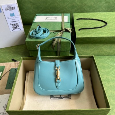 Gucci Jackie 1961 Mini Hobo Bag in Blue Leather