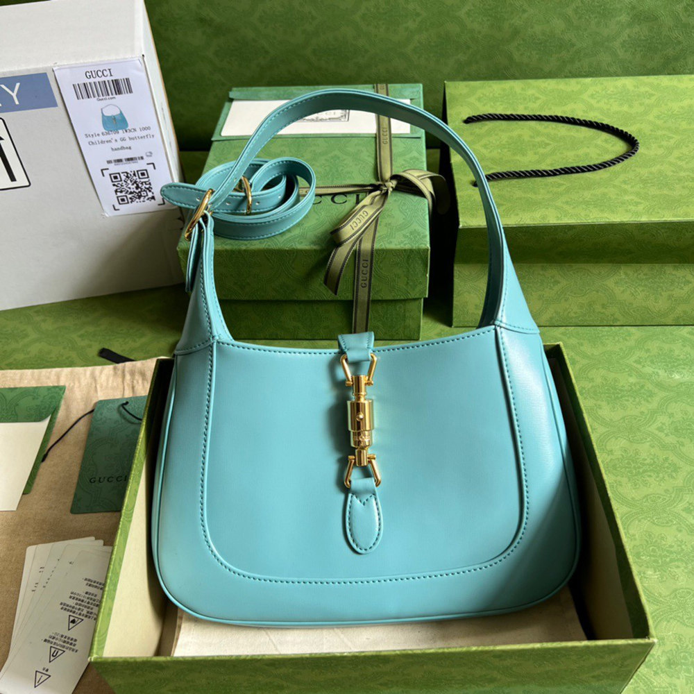 Gucci Jackie 1961 Small Hobo Bag in Blue Leather