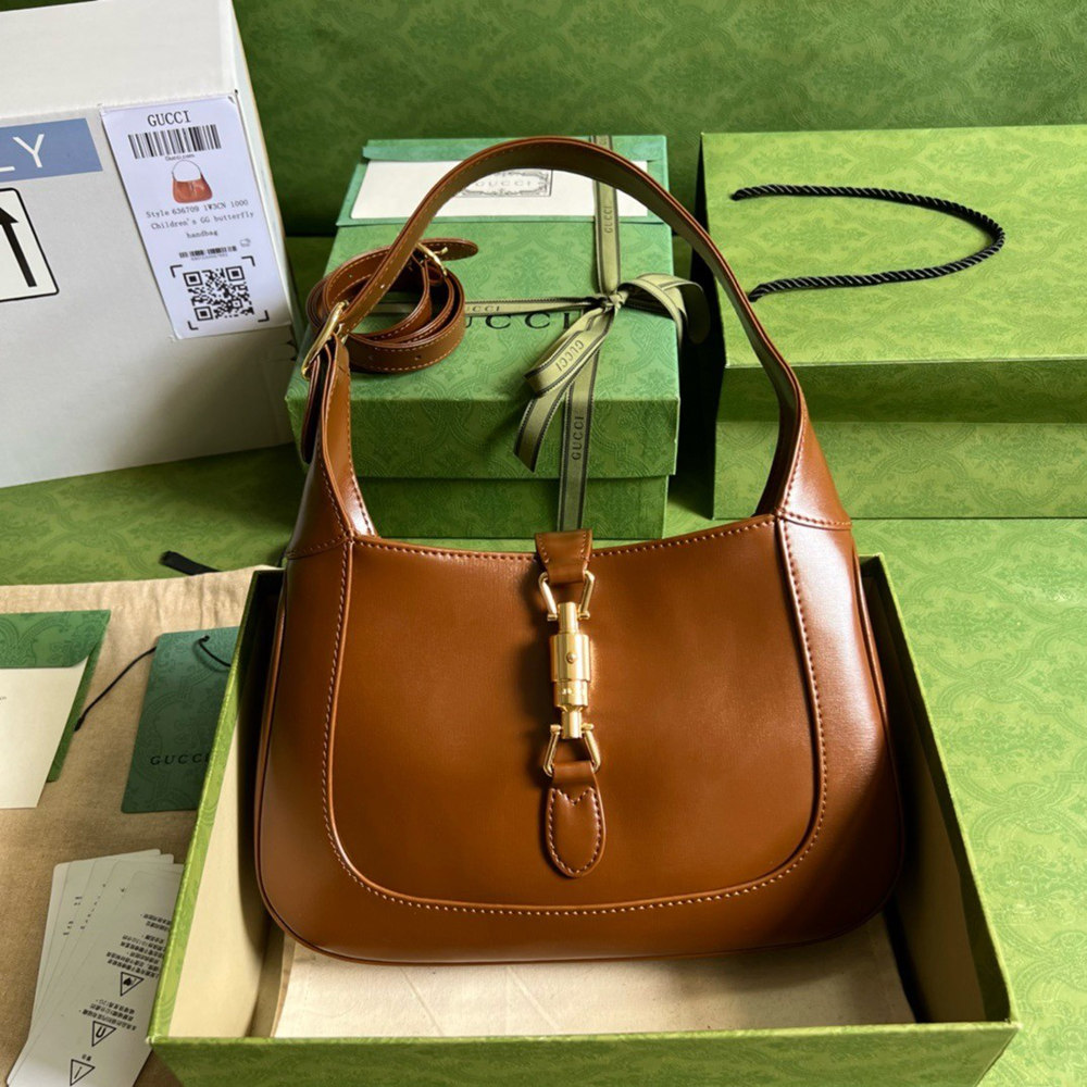 Gucci Jackie 1961 Small Hobo Bag in Brown Leather