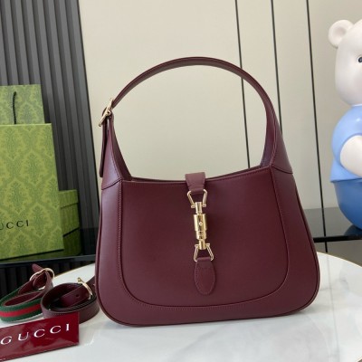 Gucci Jackie 1961 Small Shoulder Bag in Red Calfskin