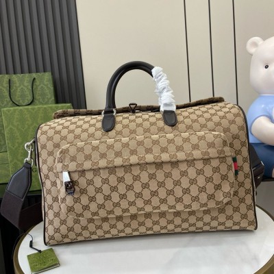 Gucci Medium GG Duffle Bag in Beige Original GG Canvas