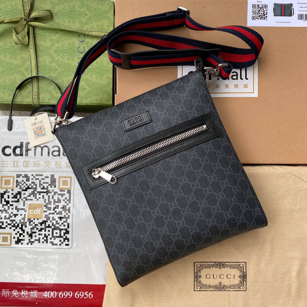 Gucci Messenger Bag in GG Black GG Supreme Canvas