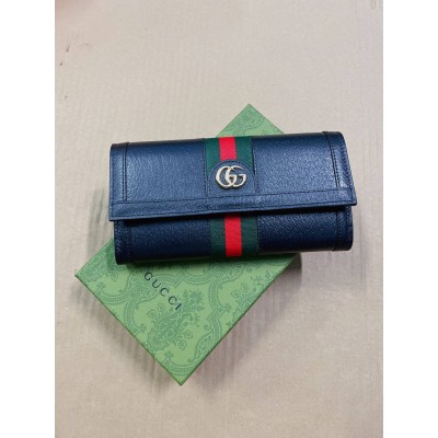 Gucci Ophidia Continental Wallet in Black Leather