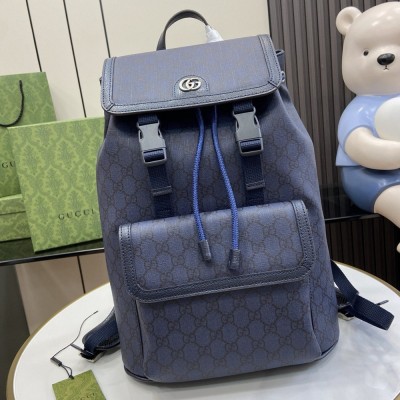 Gucci Ophidia GG Large Backpack in Blue GG Supreme Canvas