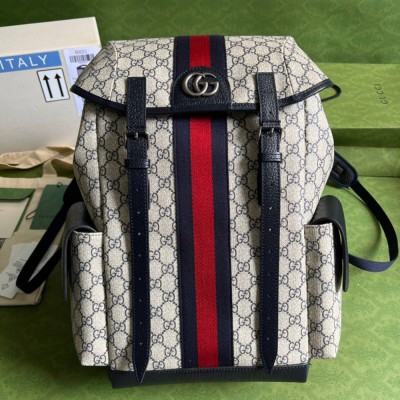 Gucci Ophidia GG Medium Backpack in Blue Supreme Canvas