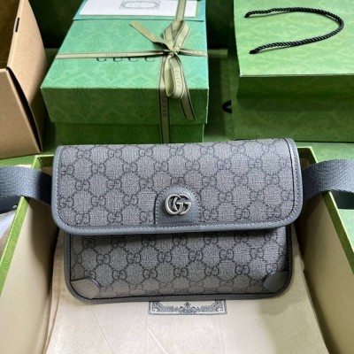 Gucci Ophidia GG Small Belt Bag In Grey GG Supreme Canvas