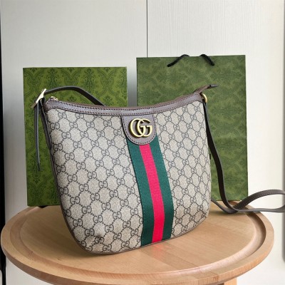 Gucci Ophidia GG Small Crossbody Bag in Beige Supreme Canvas