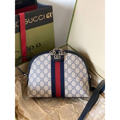 Gucci Ophidia GG Small Shoulder Bag in Blue GG Supreme Canvas